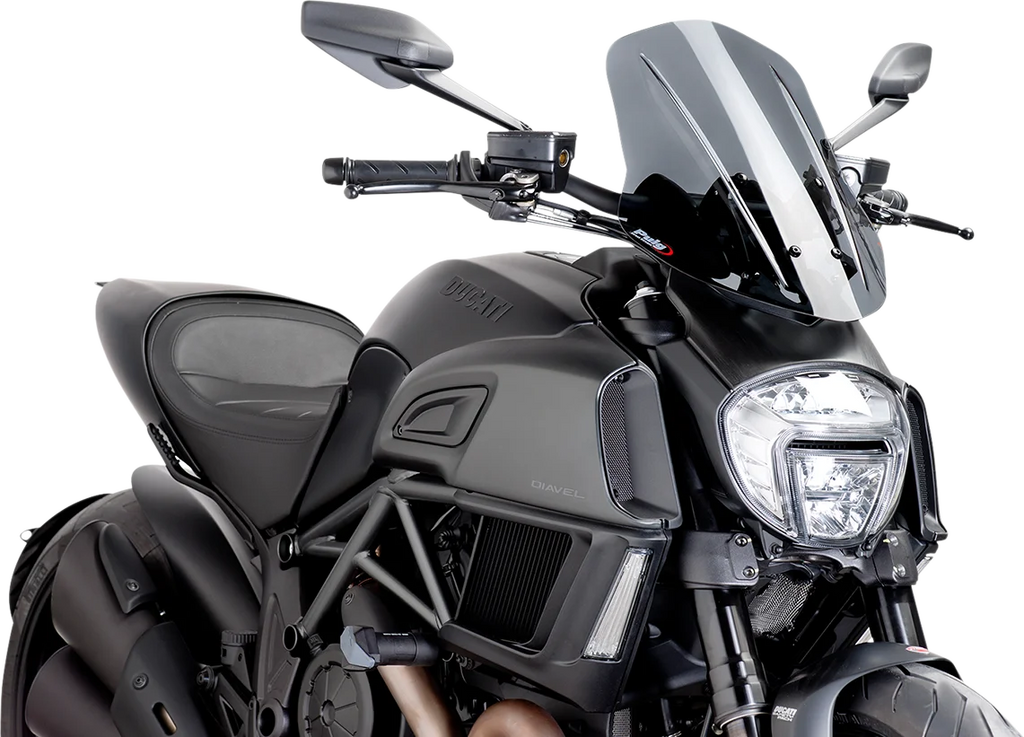 PUIG New Generation Windscreen - 17-1/2" - Dark Smoke - Diavel 7570F - Main Product View