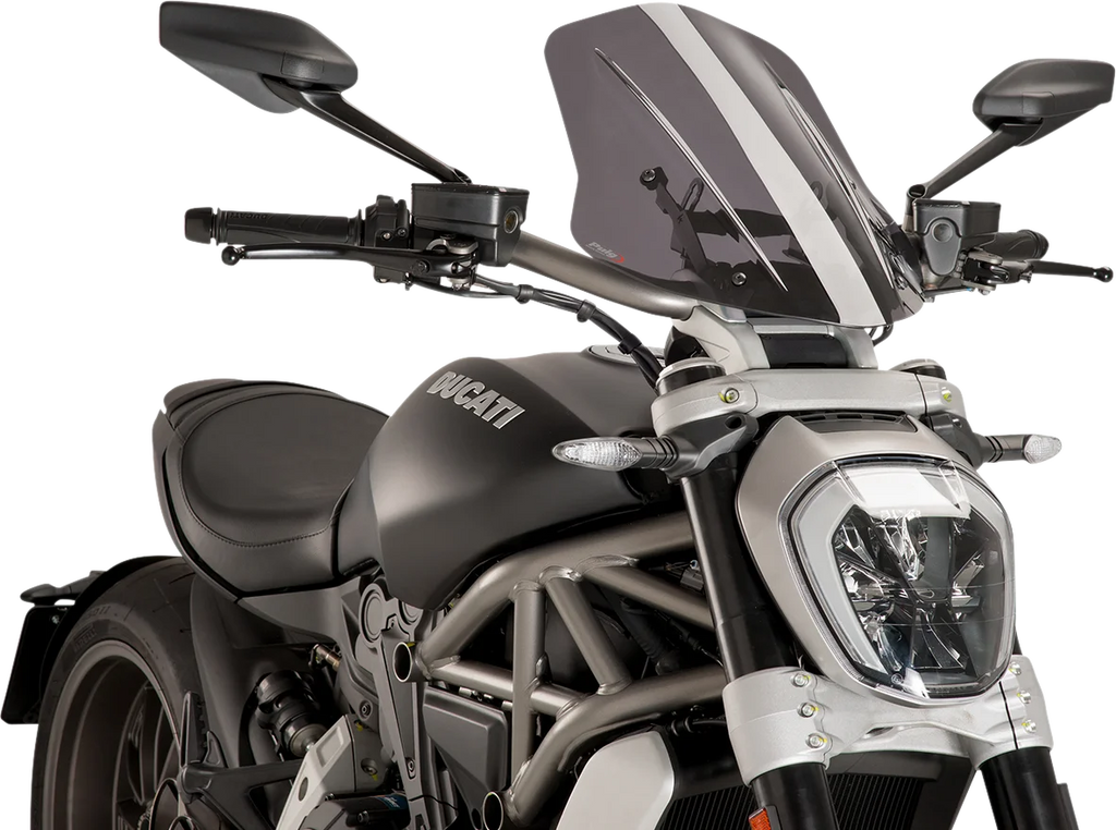 PUIG New Generation Windscreen - 17-3/4" - Smoke - Diavel 8922H - Main Product View