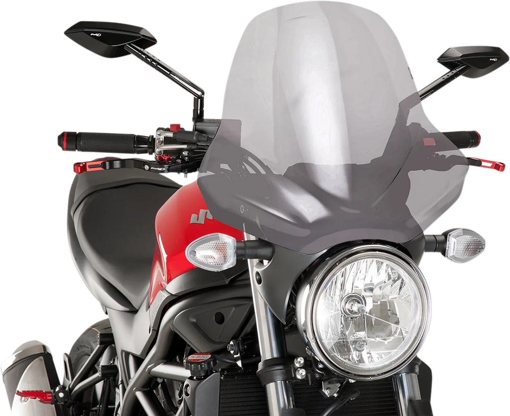 PUIG New Generation Windscreen - 18-7/8" - Smoke 5267H - Side View