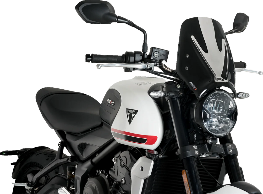 PUIG New Generation Windscreen - Black - Trident 660 20638N - Side View