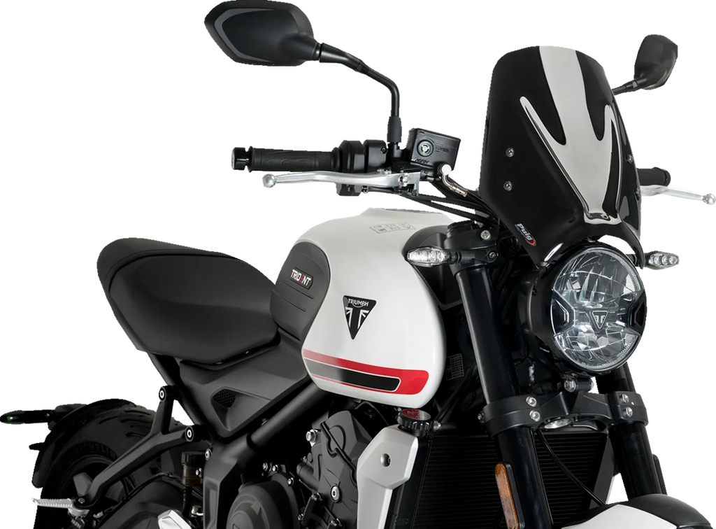 PUIG New Generation Windscreen - Black - Trident 660 20638N - Side View