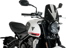 Load image into Gallery viewer, PUIG New Generation Windscreen - Black - Trident 660 20638N - Side View