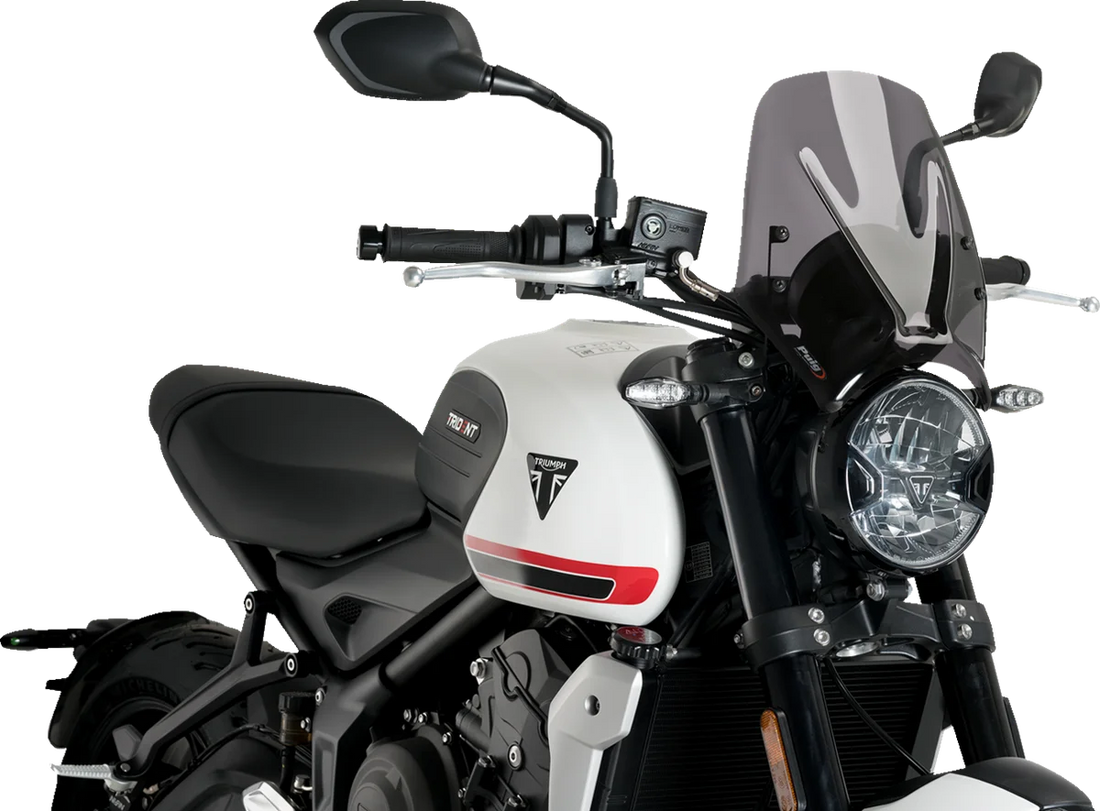 PUIG New Generation Windscreen - Dark Smoke - Trident 660 20638F - Side View
