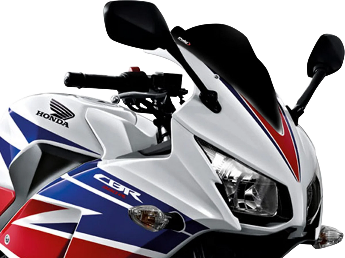 PUIG Race Windscreen - 12-3/8" - Black - CBR300R 7228N - Side View