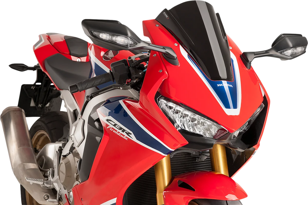 PUIG Race Windscreen - 13" - Black - Honda 9407N - Main Product View