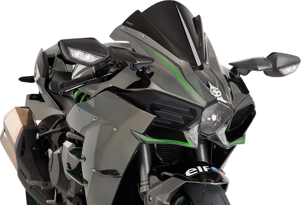 PUIG Race Windscreen - 13" - Black - Ninja 7631N - Main Product View