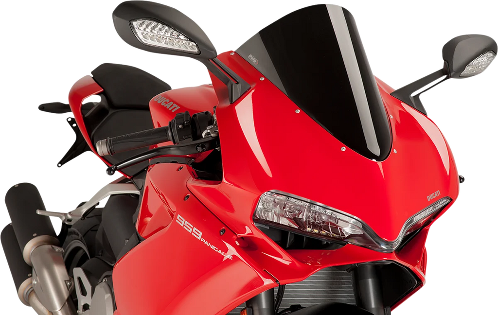 PUIG Race Windscreen - 14-1/2" - Black - Panigale 7621N - Main Product View