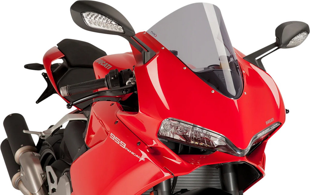 PUIG Race Windscreen - 14-1/2" - Smoke - Panigale 7621H - Main Product View