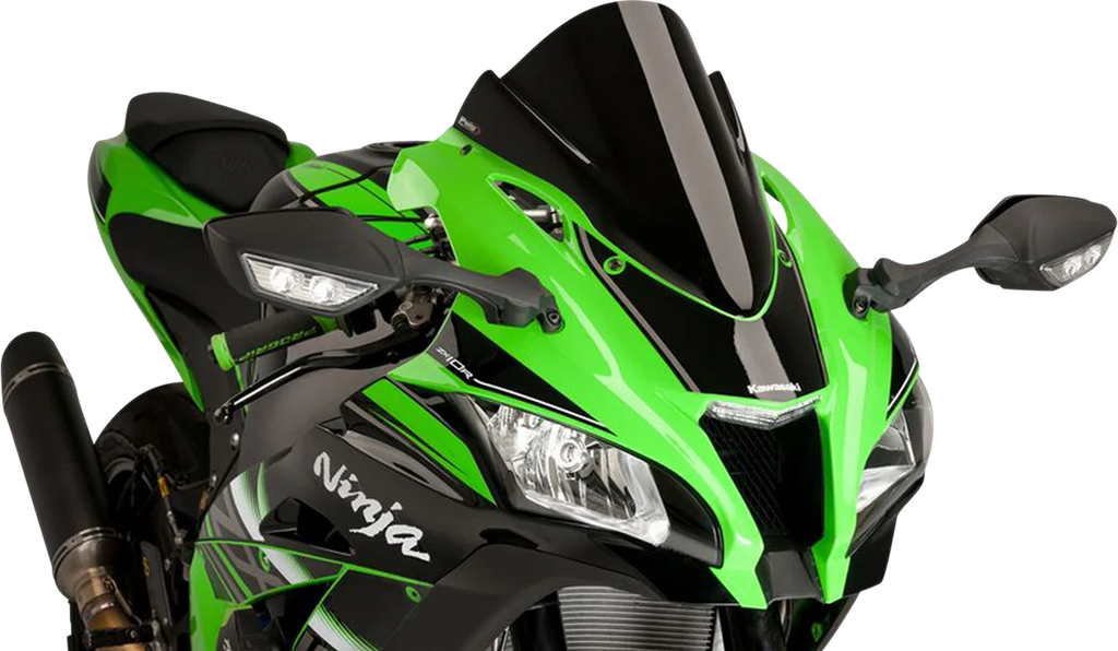 PUIG Race Windscreen - 14-1/4" - Black - ZX10R 8912N - Main Product View