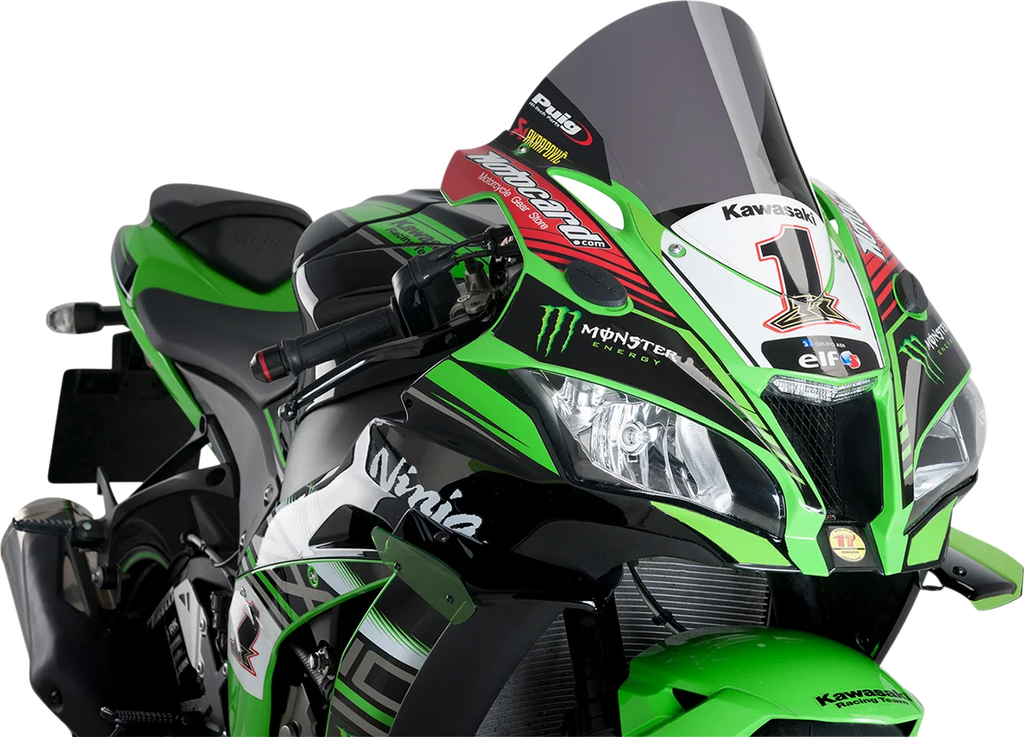 PUIG Race Windscreen - 14-1/4" - Dark Smoke - Kawasaki 9849F - Main Product View