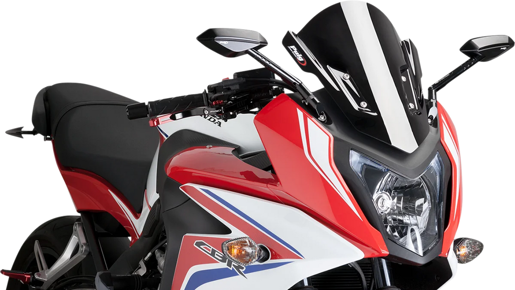 PUIG Race Windscreen - 14" - Black - CBR650F 7003N - Main Product View