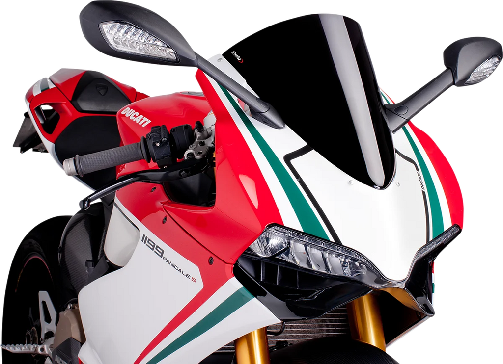 PUIG Race Windscreen - 15-3/4" - Black - Panigale 5990N - Main Product View