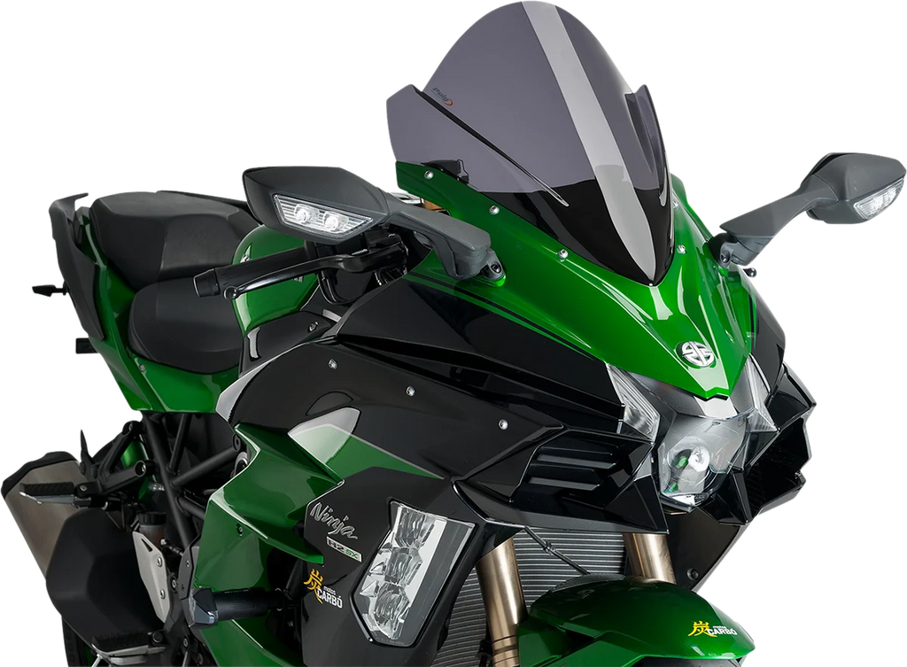PUIG Race Windscreen - 15-3/4" - Dark Smoke - Kawasaki 9704F - Main Product View