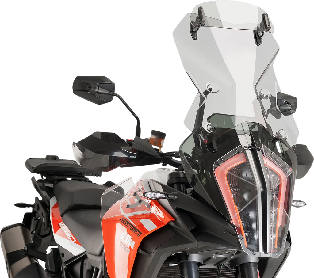 PUIG Touring Windscreen - Smoke - Tenere 700 3728H - Side View