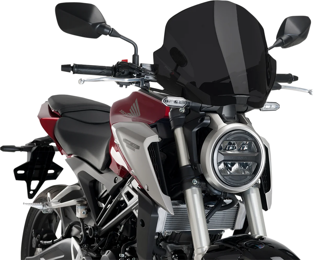PUIG Trend Windscreen - ER5 - Dark Smoke 5022F - Side View
