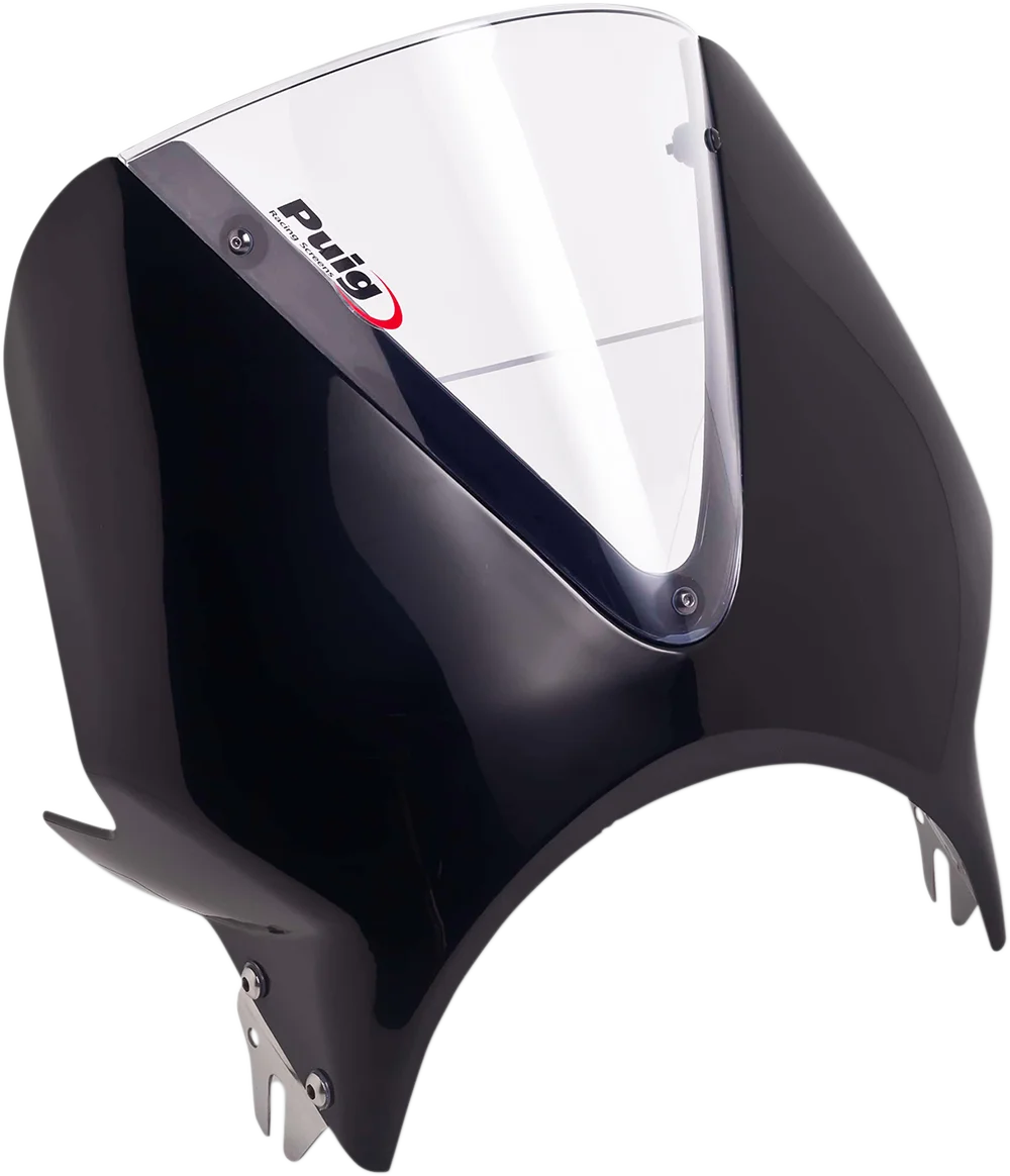 PUIG Windscreen - 13" - Black/Clear 003NW - Side View