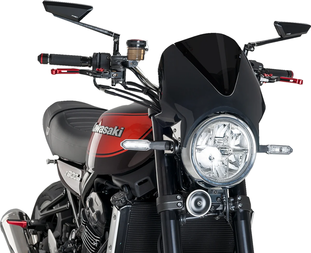 PUIG Windscreen - 13" - Black/Dark Smoke - Z 900 RS 024NF - Main Product View