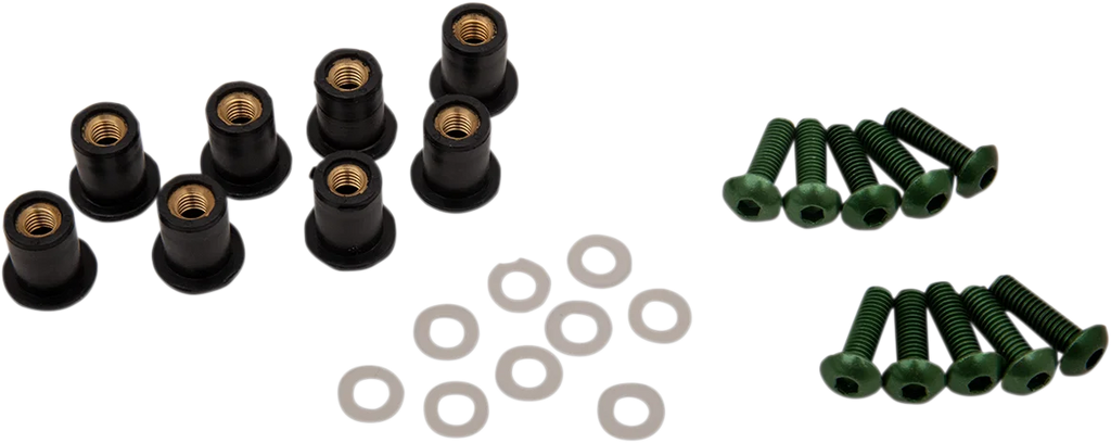 PUIG Windscreen Screw Kit - Green 0957V - Main Product View