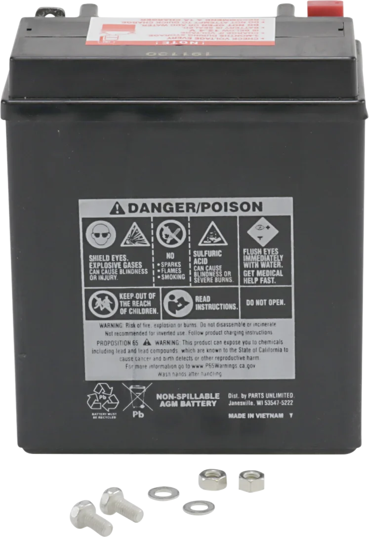 Parts unlimited AGM Battery - CTX12AABS CTX12AABS (FA) - Back View