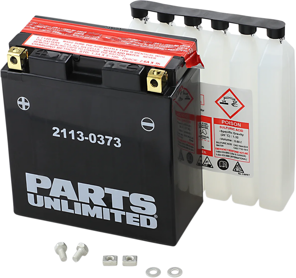 Parts unlimited AGM Battery - YT14B-BS CT14B-BS - Main Product View