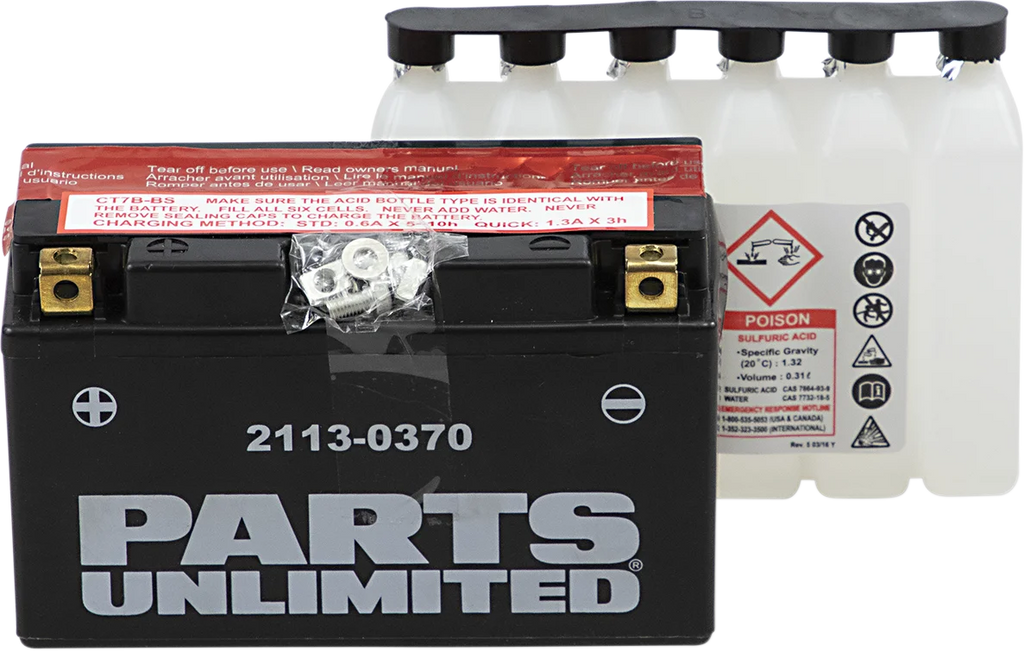 Parts unlimited AGM Battery - YT7B-BS CT7B-BS - Main Product View