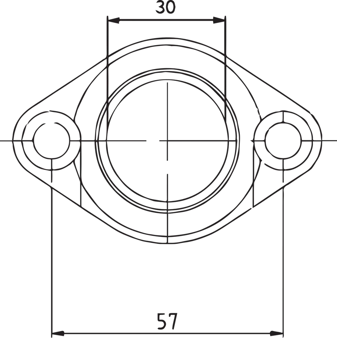 Parts unlimited Carburetor Mounting Flange fits Polaris - Side View