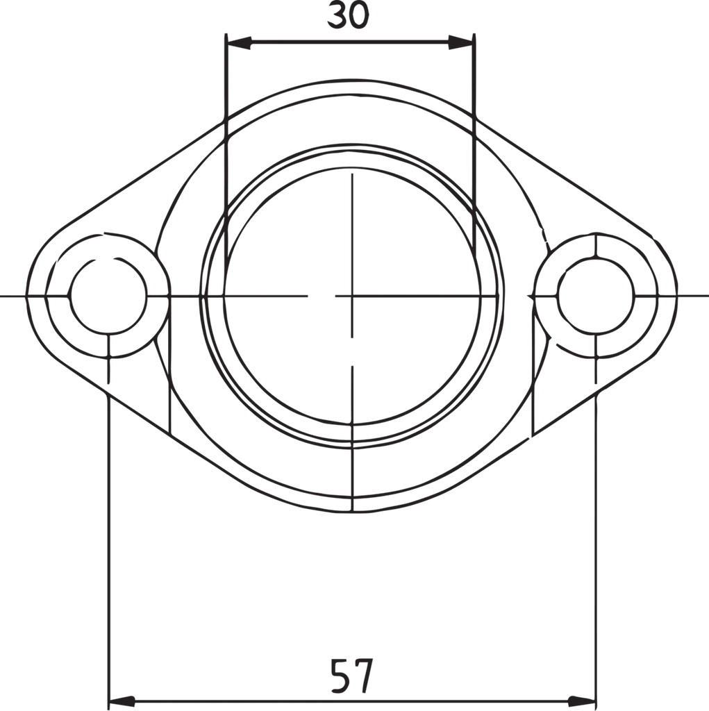 Parts unlimited Carburetor Mounting Flange fits Polaris - Side View