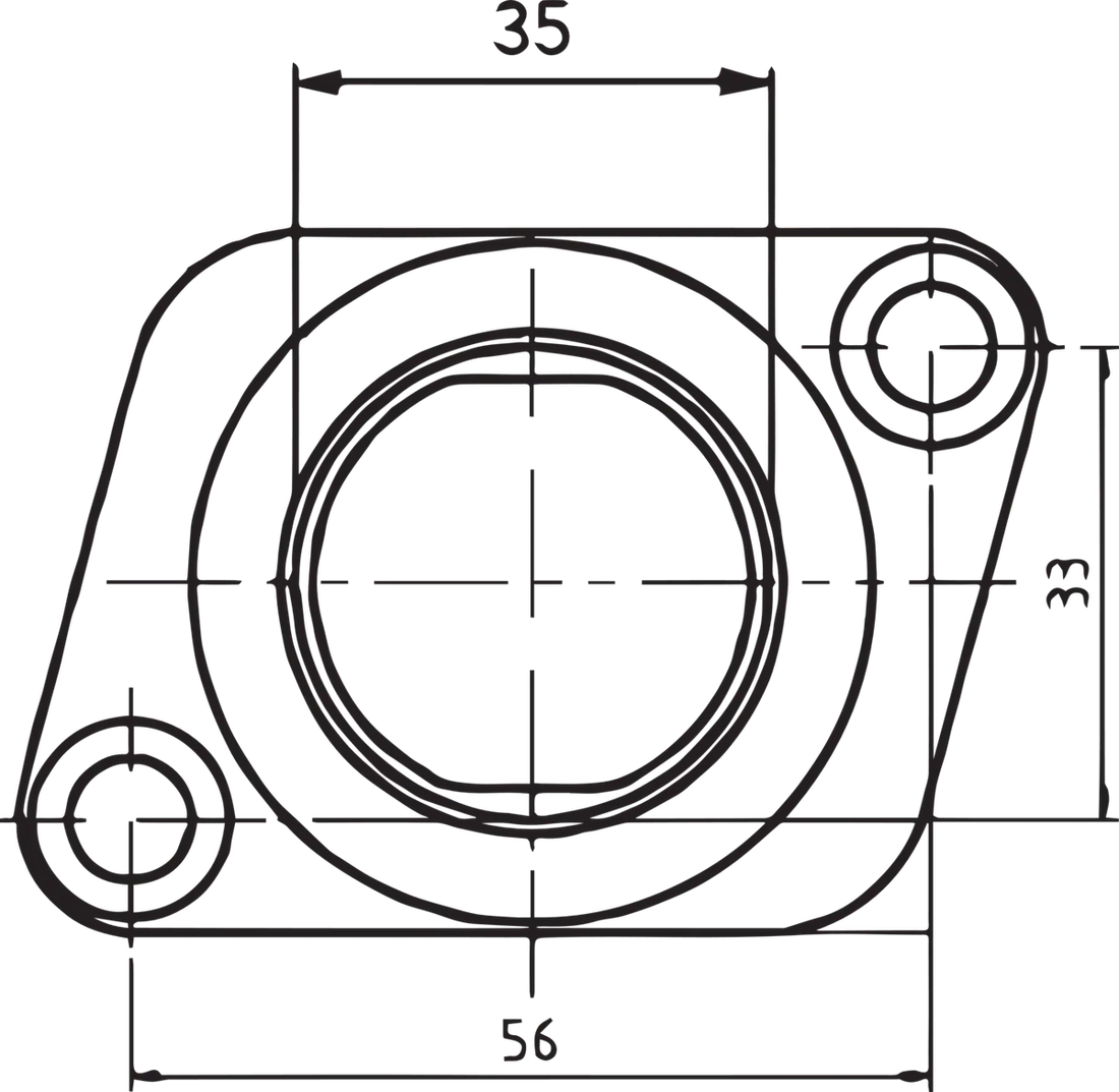 Parts unlimited Carburetor Mounting Flange fits Polaris - Side View