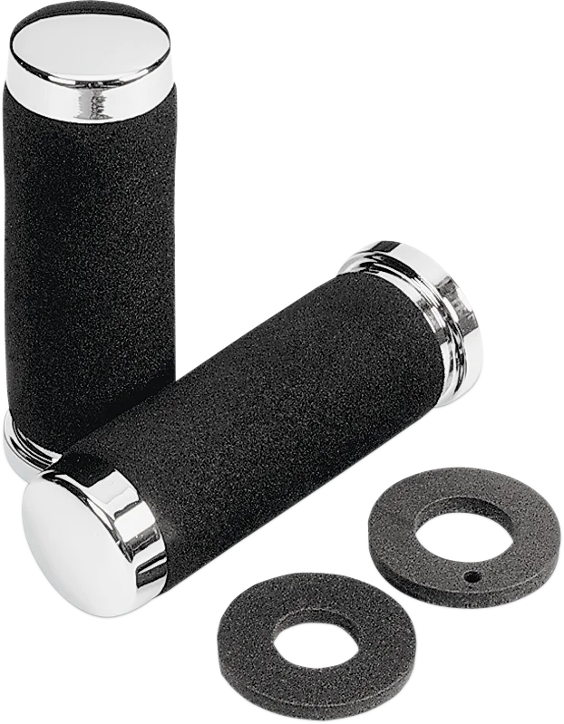 Parts unlimited Grips - Foam - 1" - 130 mm - Chrome - Main Product View