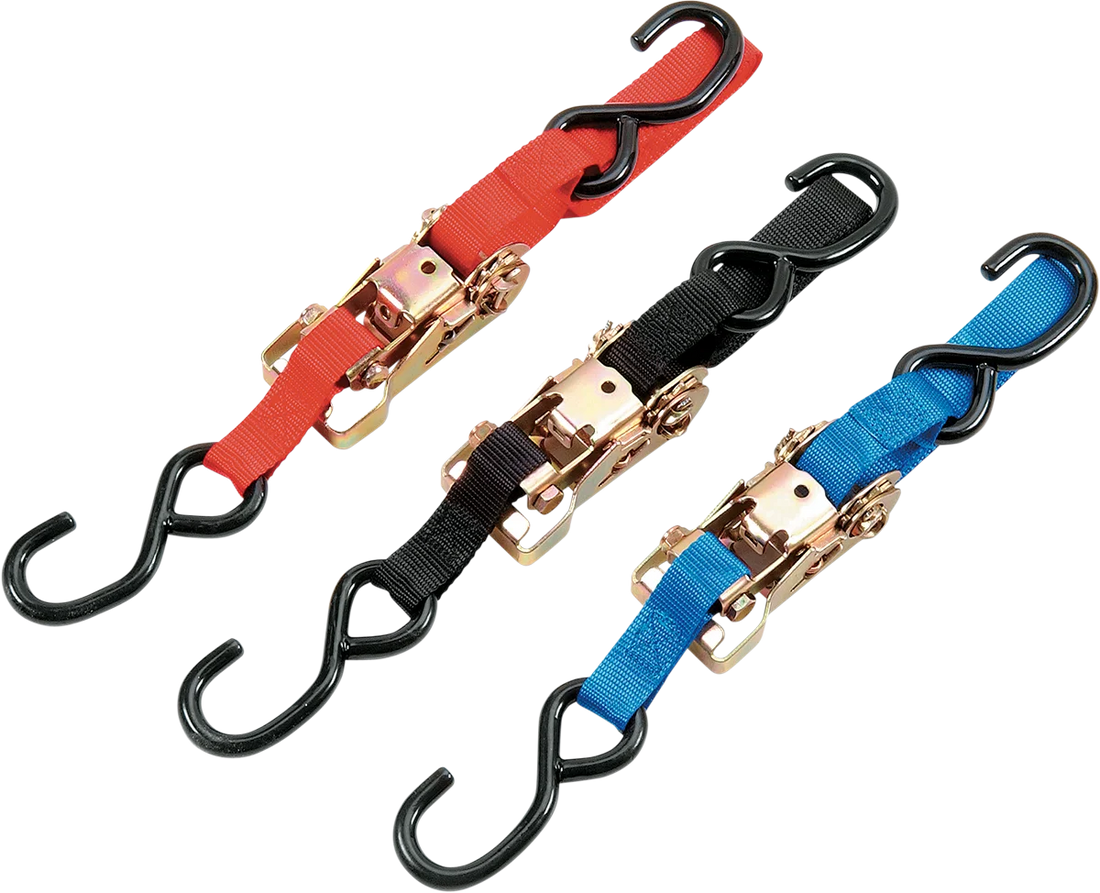 Parts unlimited Heavy-Duty Ratchet Tie-Down - 1-1/2" x 6' - Blue - Side View