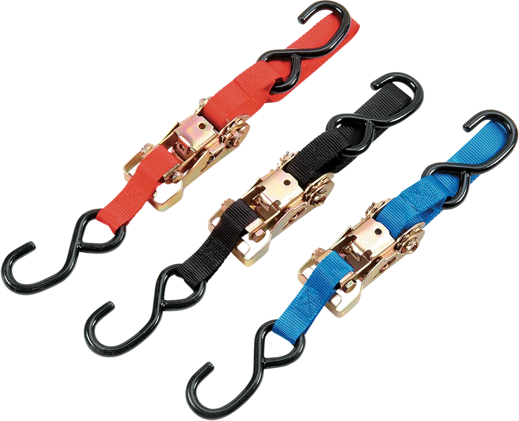 Parts unlimited Heavy-Duty Ratchet Tie-Down - 1" x 6' - Red 131021 - Side View