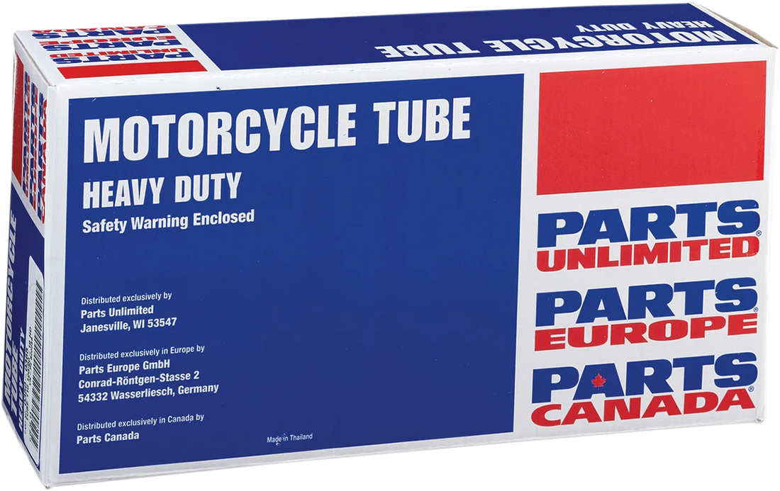 Parts unlimited Inner Tube - Heavy Duty - 19" - TR-4 - Center Metal Valve B20068 - Side View