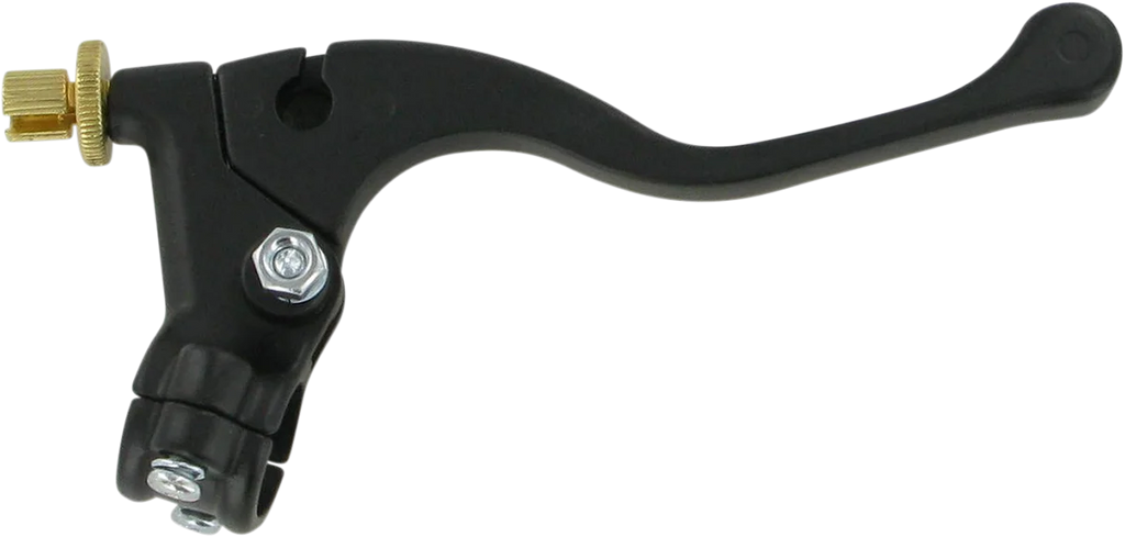 Parts unlimited Lever Assembly - Left Hand - Shorty - Black fits Honda - Side View