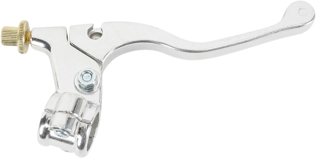Parts unlimited Lever Assembly - Left Hand - Shorty - Silver fits Yamaha - Side View