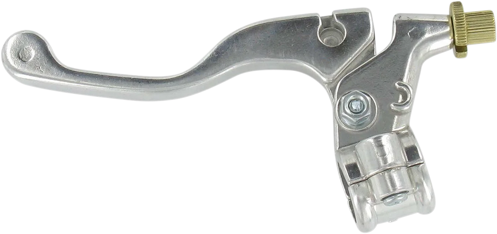 Parts unlimited Lever Assembly - Right Hand - Shorty - Silver fits Yamaha - Side View