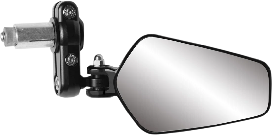 Parts unlimited Mirror - Handlebar End - Oval - Black 98002 - Side View