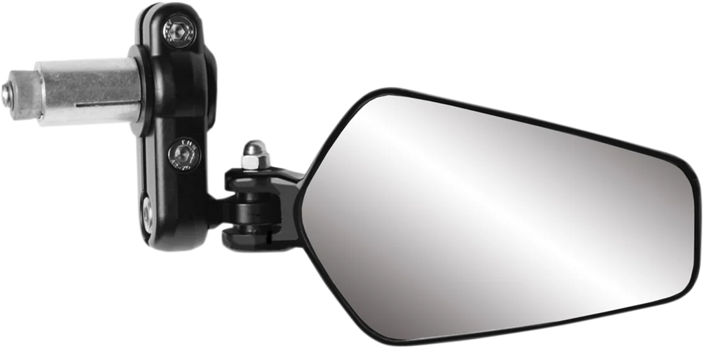Parts unlimited Mirror - Handlebar End - Oval - Black 98002 - Side View