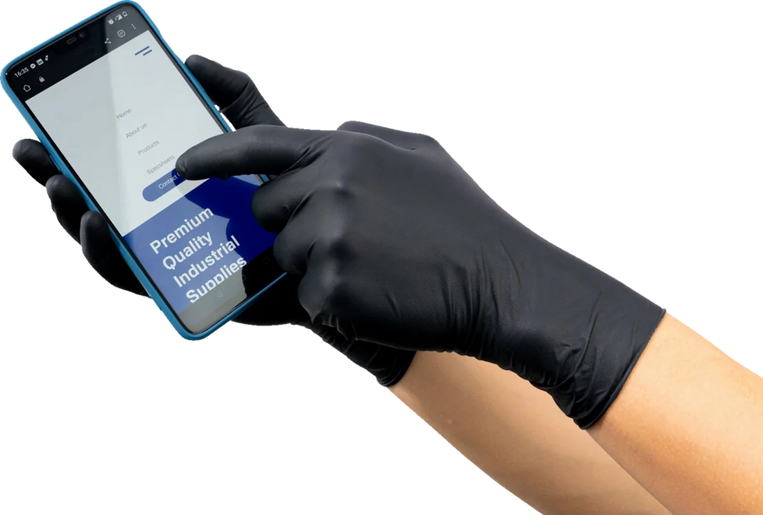 Parts unlimited Nitrile Gloves - 6.5 MIL - 2XL - 90-Pack PU-GLV65BXXL - Side View