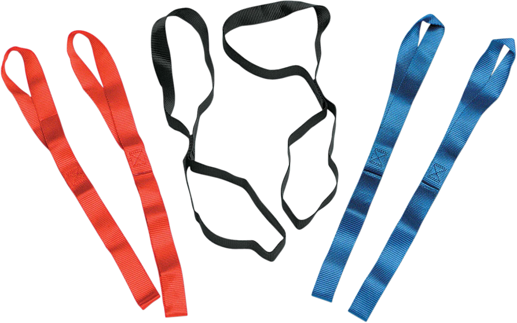Parts unlimited Tie-Down Extensions - 1" x 1.5' - Red - Side View