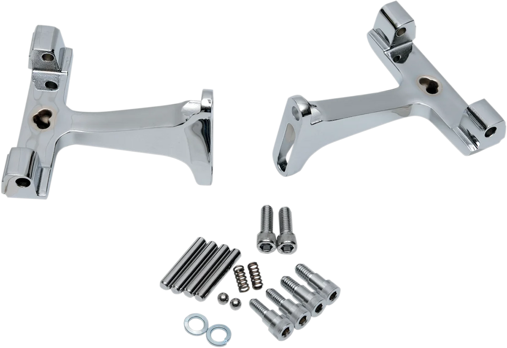 Passenger Footboard Raised Mount - Black DragSpecialties P17-0407B - Side View