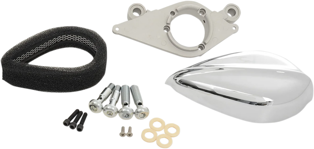 Paughco Teardrop Air Cleaner Assembly Kit - Chrome 701-201 - Side View