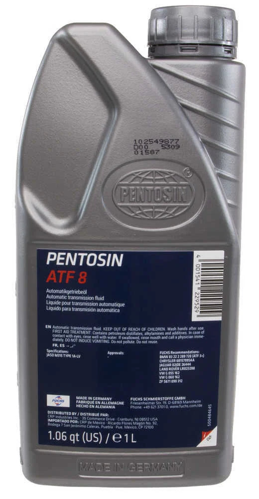 Pentosin ATF 1058110 fits 2004-2025 Audi / BMW / Jaguar - Side View