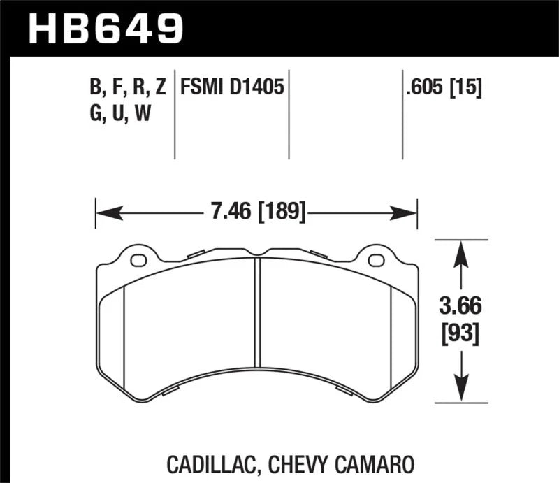 Performance DTC-80 Front Race Brake Pads fits 2009-2015 Cadillac CTS V / 2015 Cadillac CTS / 2015-2018 Chevrolet Camaro SS...