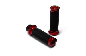 Performance Machine  08-23 Touring, 16-24 Softail TBW  Contour Handle Grip Set - Red