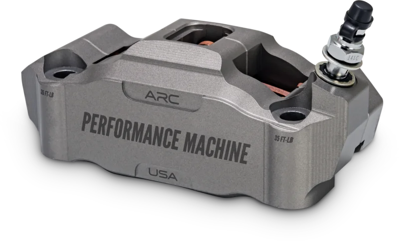 Performance Machine 125 x 4 Race Series Radial Mount Caliper with ARC - Left - Gunmetal Grey - Side View