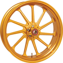 Load image into Gallery viewer, Performance Machine 18x5.5 Forged Wheel Assault  11 Spoke Race Weight - Gold Ano - Side View