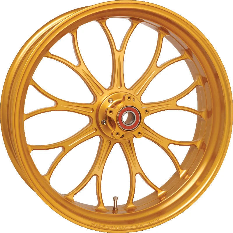 Performance Machine 21x3.5 Forged Wheel Revolution  - Gold Ano - Side View