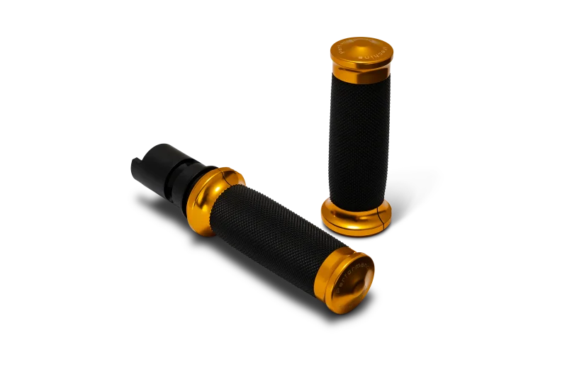 Performance Machine  24-25 Touring, 2025 Softail TBW  Contour Handle Grip Set - Gold - Side View