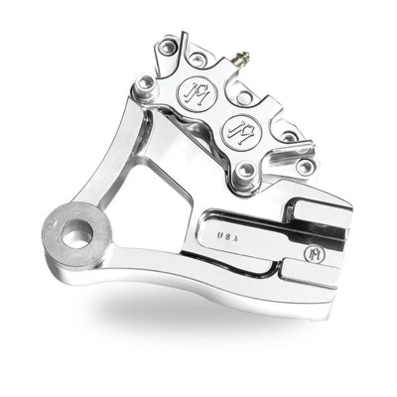 Performance Machine  4 Piston Classic Caliper - Polished - Side View