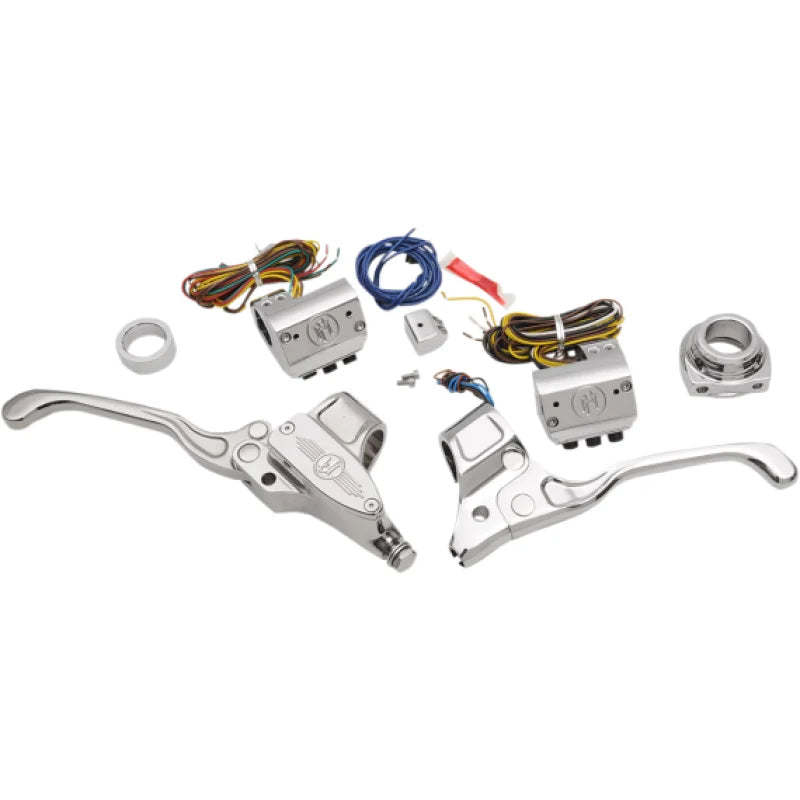 Performance Machine  9/16 Hand Cntrl Set Cbl - Chrome - Side View